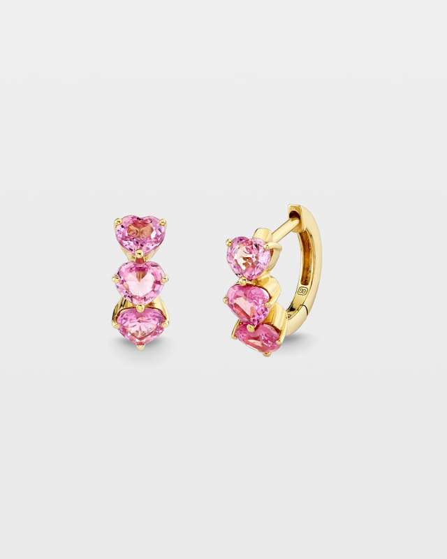 Heart Cocktail Huggie Earrings